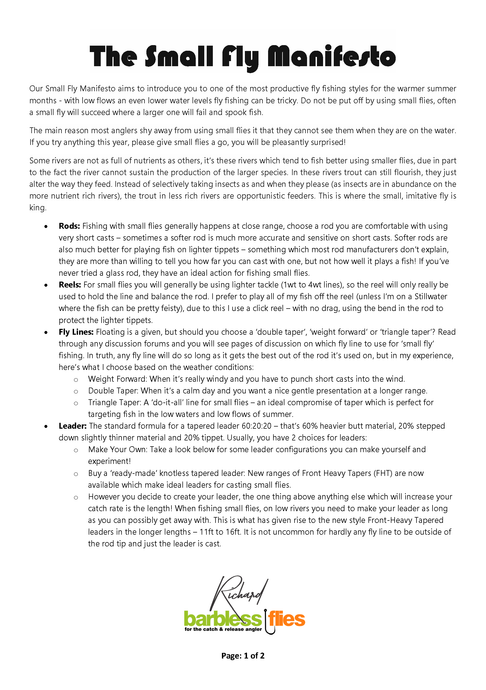 The Small Fly Manifesto