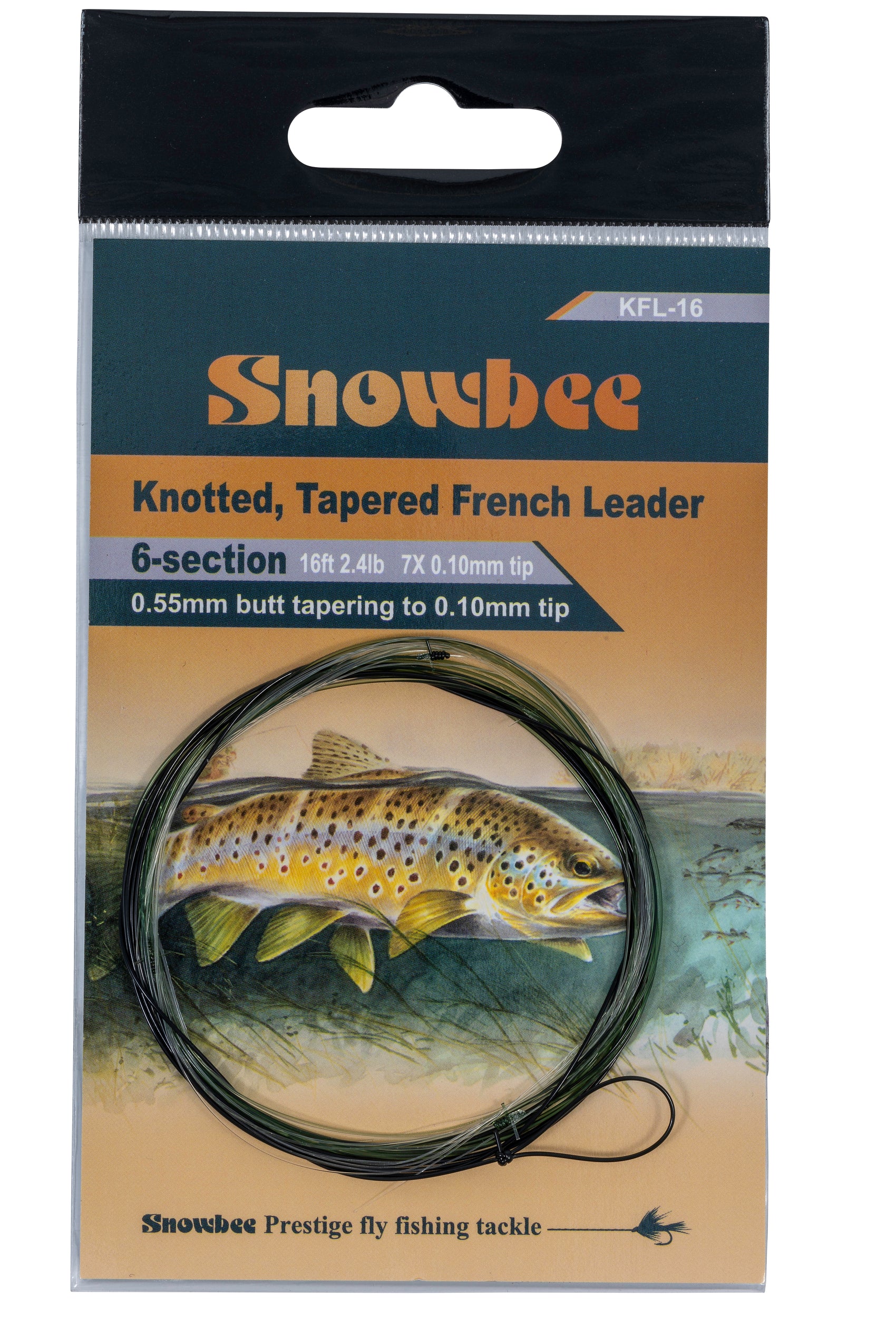 Snowbee French Style Knotted Tapered Leaders - Pack of 2