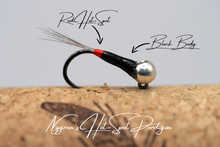 Load image into Gallery viewer, Nygren&#39;s Hot-Spot Black Perdigon Jig

