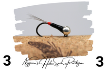 Load image into Gallery viewer, Nygren&#39;s Hot-Spot Black Perdigon Jig
