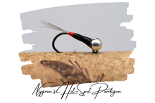 Load image into Gallery viewer, Nygren&#39;s Hot-Spot Black Perdigon Jig
