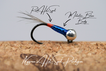 Load image into Gallery viewer, Nygren&#39;s Micro Hot-Spot Metallic Blue Perdigon Jig
