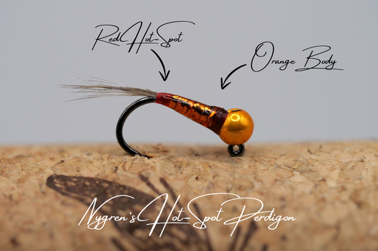 Nygren's Micro Hot-Spot Metallic Orange Perdigon Jig