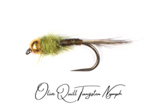 Load image into Gallery viewer, Olive Quill Tungsten Nymph
