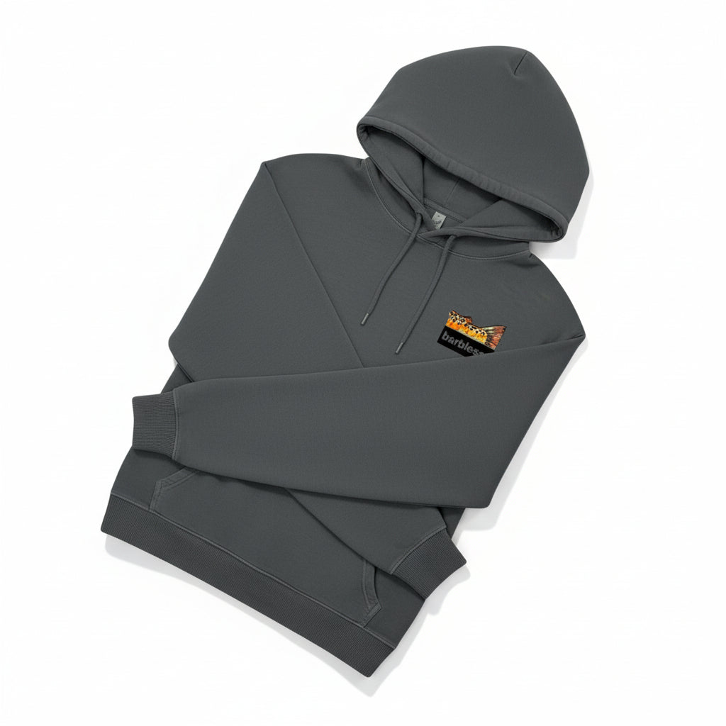 Brown Trout Tail Hoodie - Dark Grey