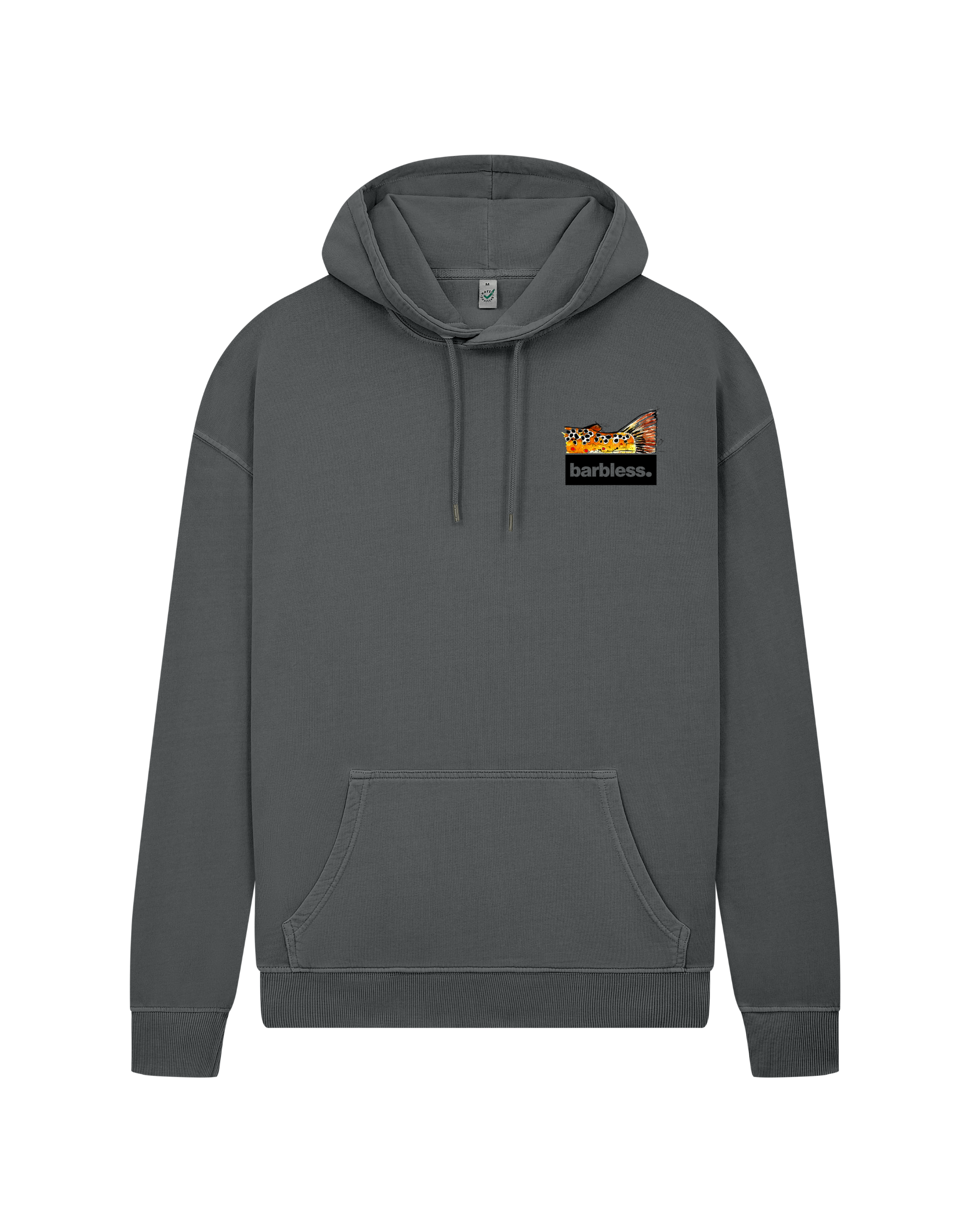 Brown Trout Tail Hoodie - Dark Grey