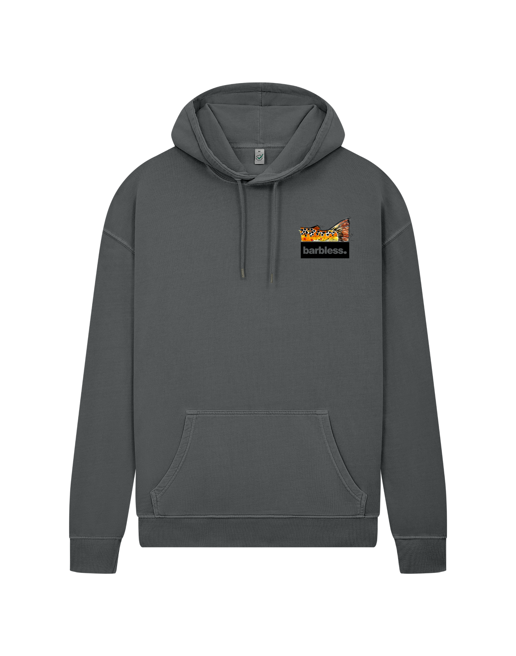 Brown Trout Tail Hoodie - Dark Grey