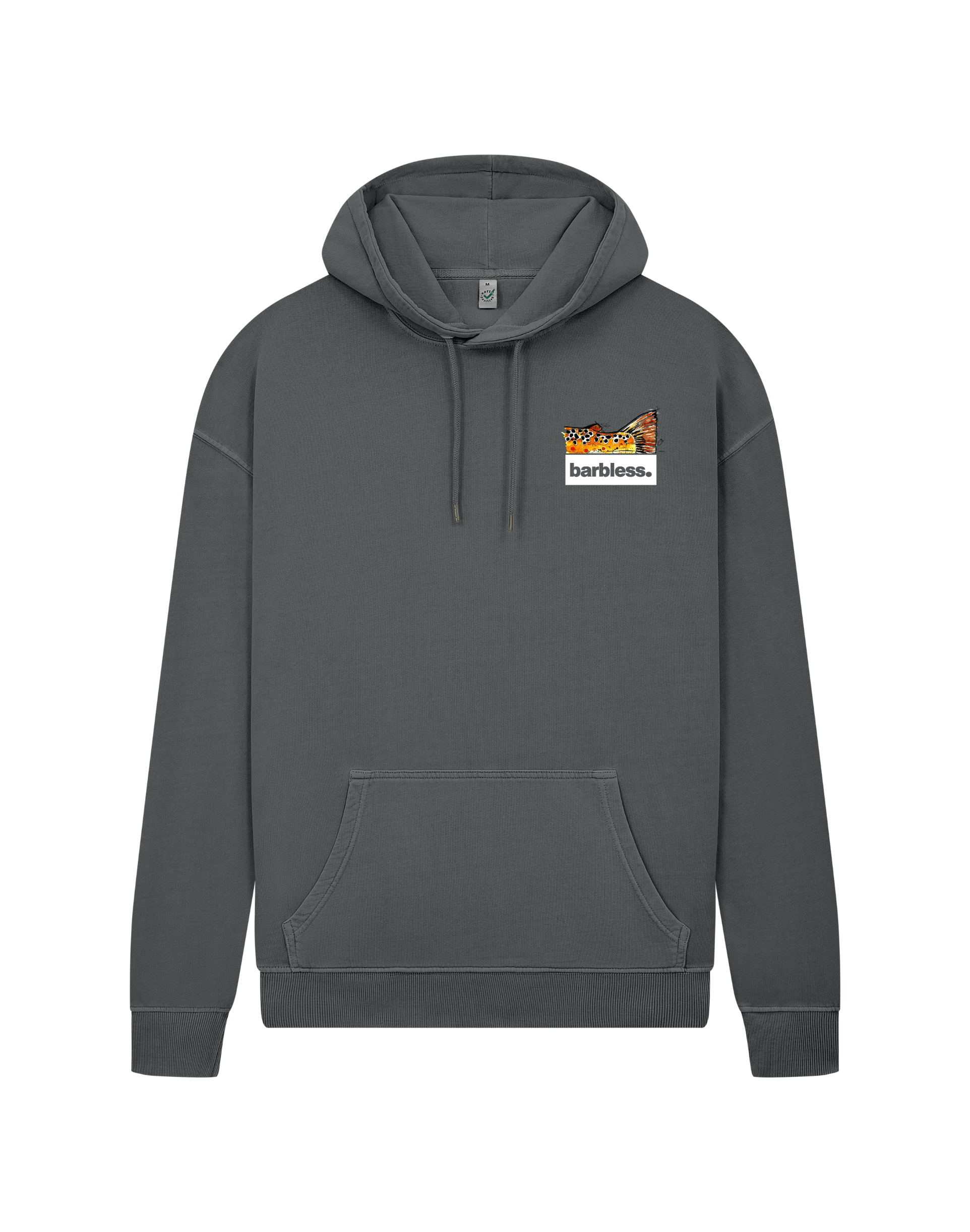 Brown Trout Tail Hoodie - Dark Grey