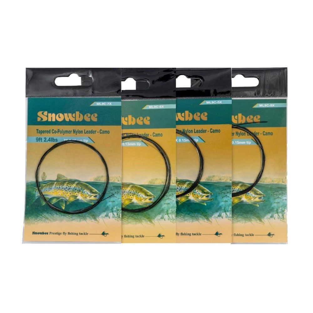 Snowbee Camo Tapered Leaders - Pack of 3
