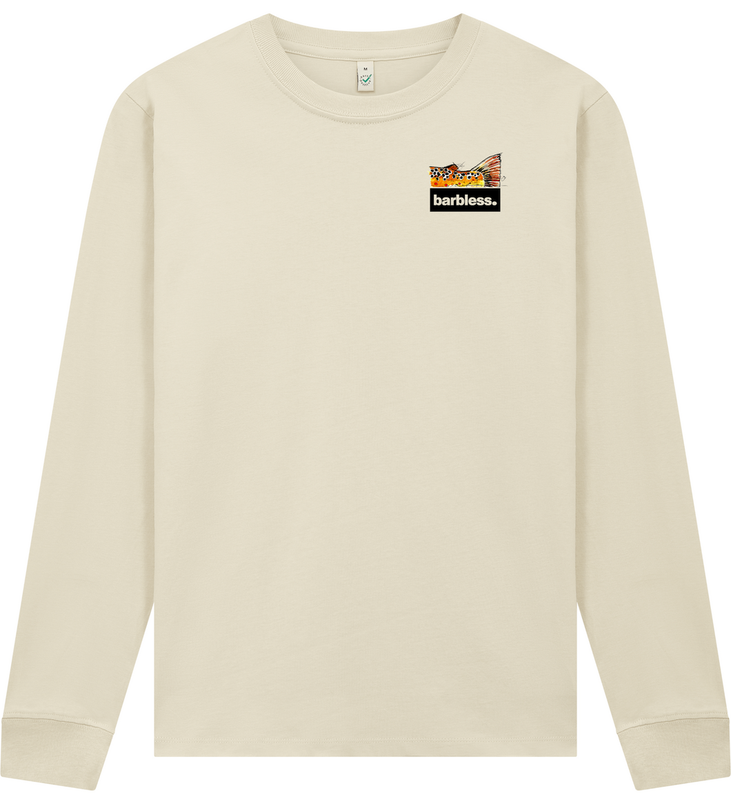 Brown Trout Tail - Long Sleeve T-Shirt (Latte)